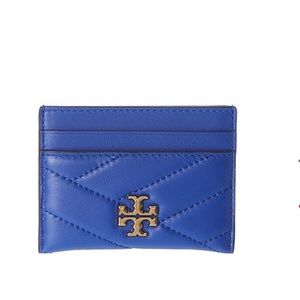 Tory Burch Kira Leather Card Case, Color Blue